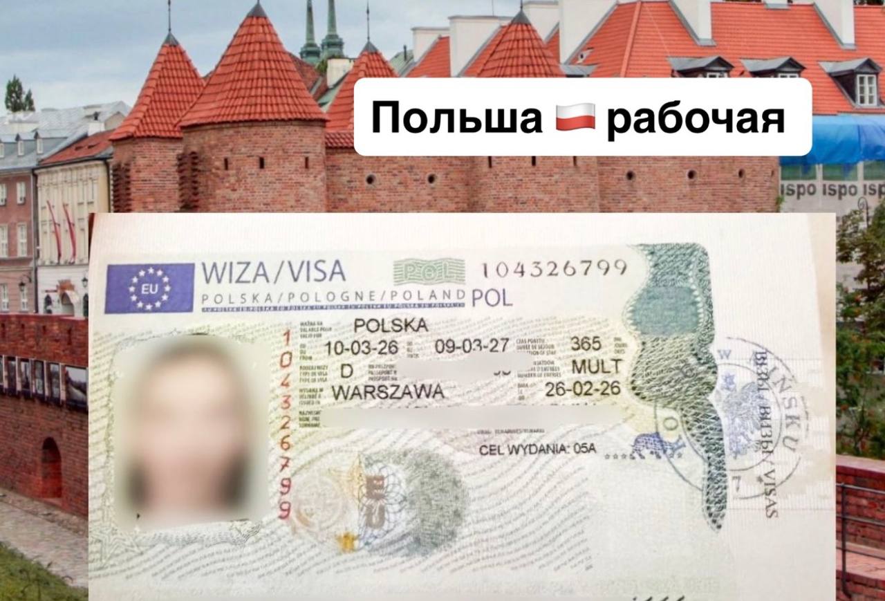 Обезличенный пример польской рабочей визы